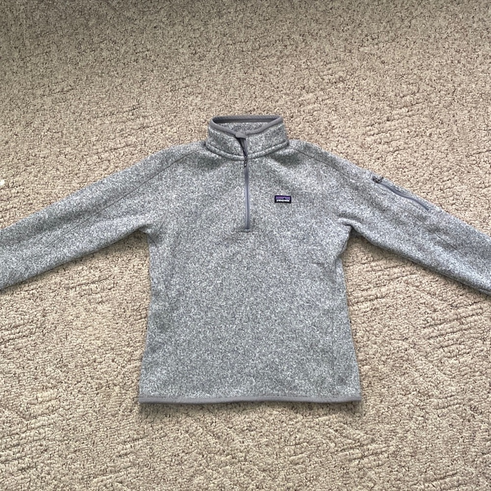 Women’s Quarter Zip Patagonia - Gray, Size Medium